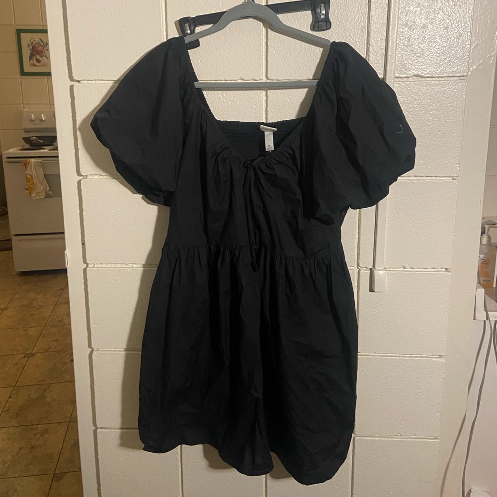 A New Day Brand New with Tags Black Puff Sleeve Fit and Flare Dress